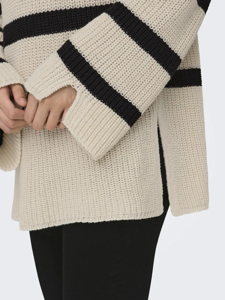 ONLBELLA LIFE LS HIGH NECK KNT pumice stone-black