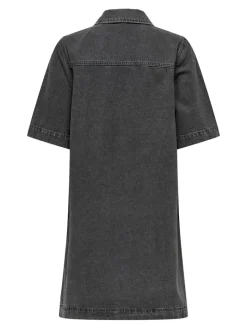 ONLBELLE S/S BUTTON DRESS DNM GUA NOOS washed black