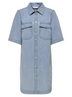 ONLBELLE S/S BUTTON DRESS DNM GUA NOOS light blue denim