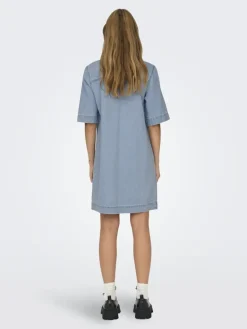 ONLBELLE S/S BUTTON DRESS DNM GUA NOOS light blue denim