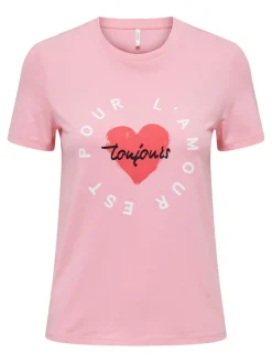 ONLBENJI REG S/S HEART TOP BOX JRS candy pink