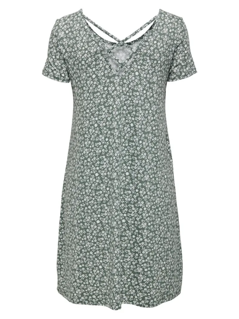 ONLBERA BACK LACE UP S/S DRESS JRS NOOS balsam green