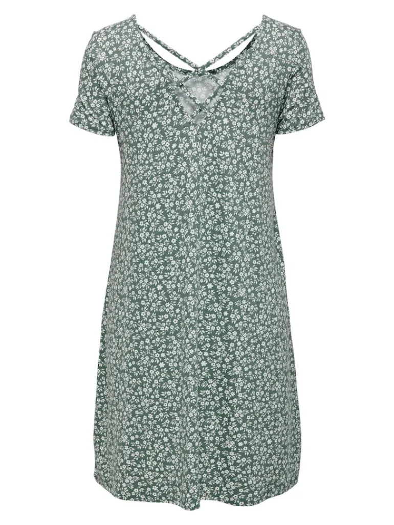 ONLBERA BACK LACE UP S/S DRESS JRS NOOS balsam green
