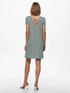 ONLBERA BACK LACE UP S/S DRESS JRS NOOS balsam green