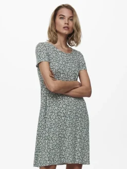 ONLBERA BACK LACE UP S/S DRESS JRS NOOS balsam green