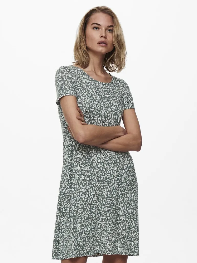 ONLBERA BACK LACE UP S/S DRESS JRS NOOS balsam green