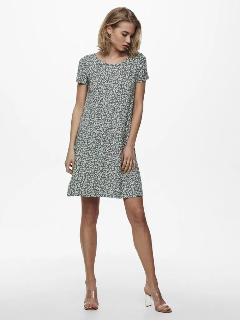 ONLBERA BACK LACE UP S/S DRESS JRS NOOS balsam green