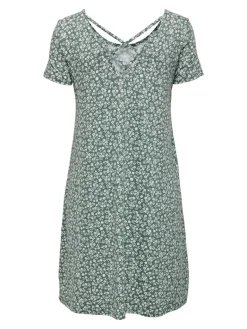 ONLBERA BACK LACE UP S/S DRESS JRS NOOS balsam green