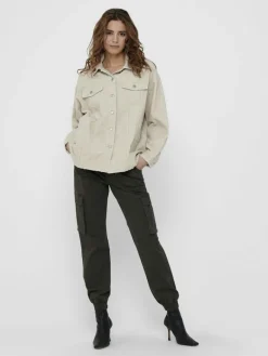 ONLBITTEN CORD SHACKET PNT NOOS silver lining
