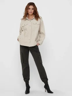 ONLBITTEN CORD SHACKET PNT NOOS silver lining