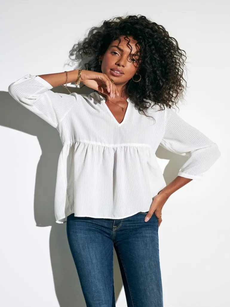 ONLBLOOM 3/4 TOP NOOS WVN cloud dancer