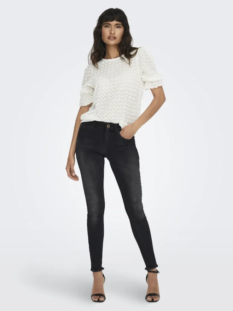 ONLBLUSH MID SK ANK RW DNM REA1099 NOOS black denim