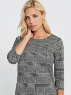 ONLBRILLIANT 3/4 CHECK DRESS JRS black