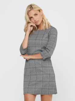 ONLBRILLIANT 3/4 CHECK DRESS JRS black