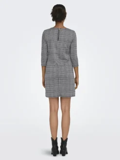 ONLBRILLIANT 3/4 CHECK DRESS JRS black