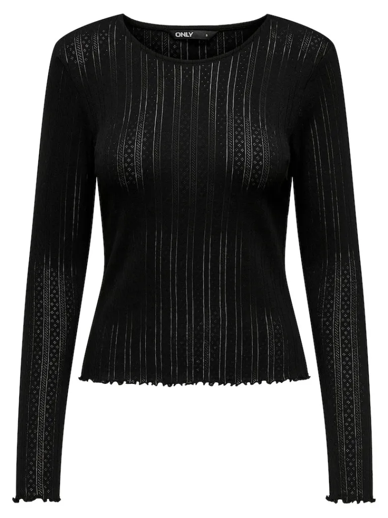 ONLCARLOTTA L/S TOP NOOS JRS black