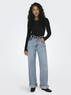 ONLCARLOTTA L/S TOP NOOS JRS black