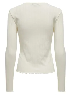 ONLCARLOTTA L/S TOP NOOS JRS cloud dancer