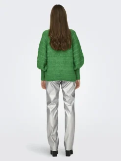 ONLCELINA LS HIGH PULLOVER RP KNT island green