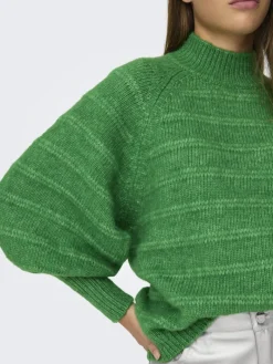 ONLCELINA LS HIGH PULLOVER RP KNT island green