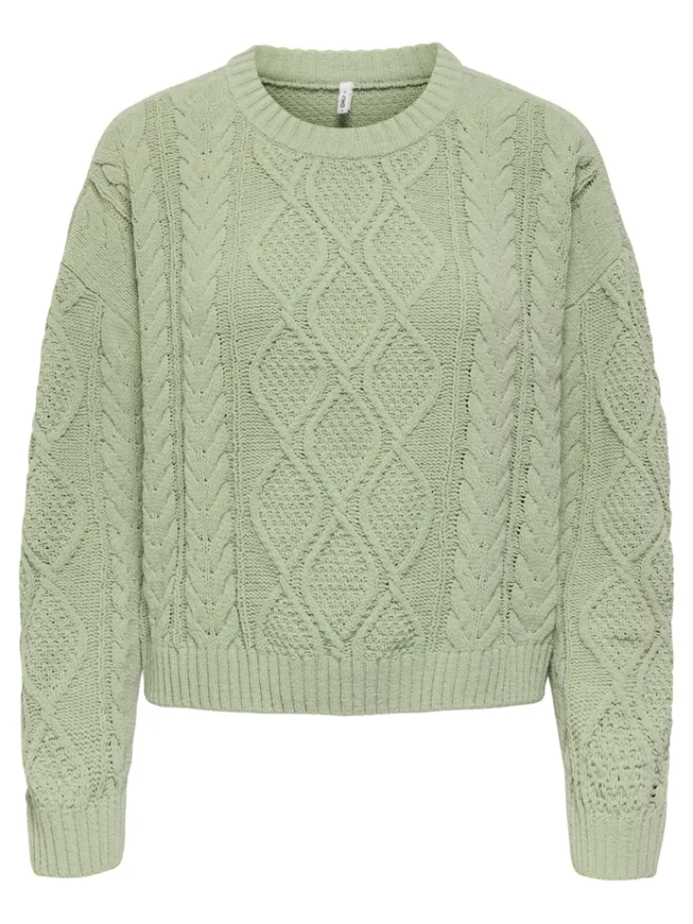 ONLELLY LIFE LS CABLE O-NECK CC KNT desert sage