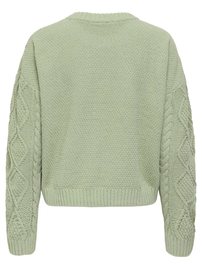 ONLELLY LIFE LS CABLE O-NECK CC KNT desert sage