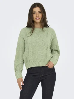 ONLELLY LIFE LS CABLE O-NECK CC KNT desert sage