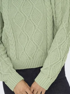 ONLELLY LIFE LS CABLE O-NECK CC KNT desert sage