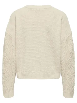 ONLELLY LIFE LS CABLE O-NECK CC KNT birch