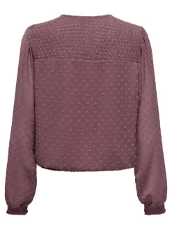 ONLELMIRA LIFE NEW DOBBY L/S TOP NOOS rose brown