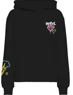 ONLELODIE L/S GRAFITTI HOOD BOX SWT black3