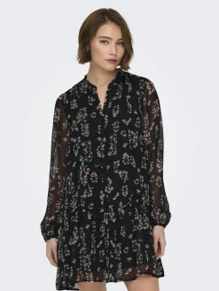 ONLEMILIE LIFE L/S SHORT DRESS WVN black