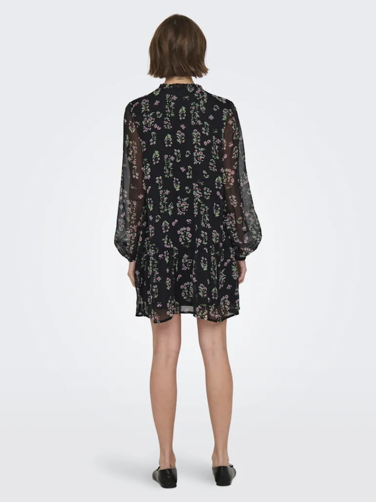 ONLEMILIE LIFE L/S SHORT DRESS WVN black