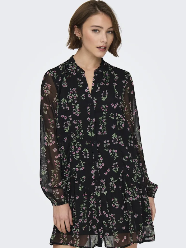 ONLEMILIE LIFE L/S SHORT DRESS WVN black