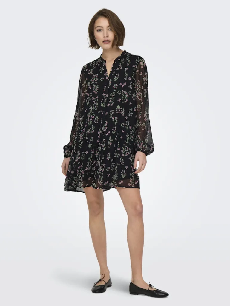 ONLEMILIE LIFE L/S SHORT DRESS WVN black