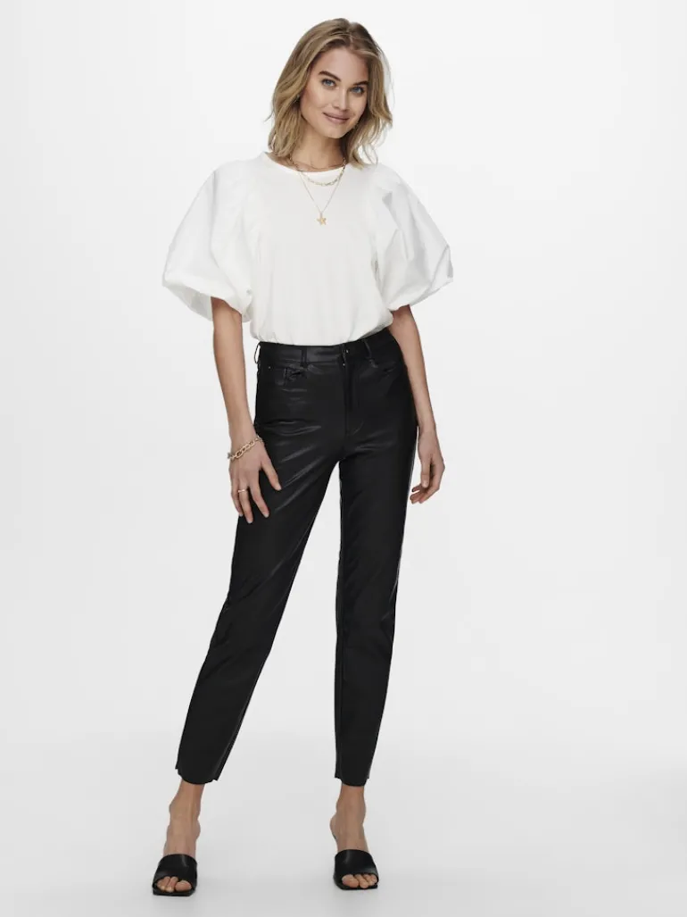 ONLEMILY HW ST ANK FAUX LEATHER PNT NOOS black
