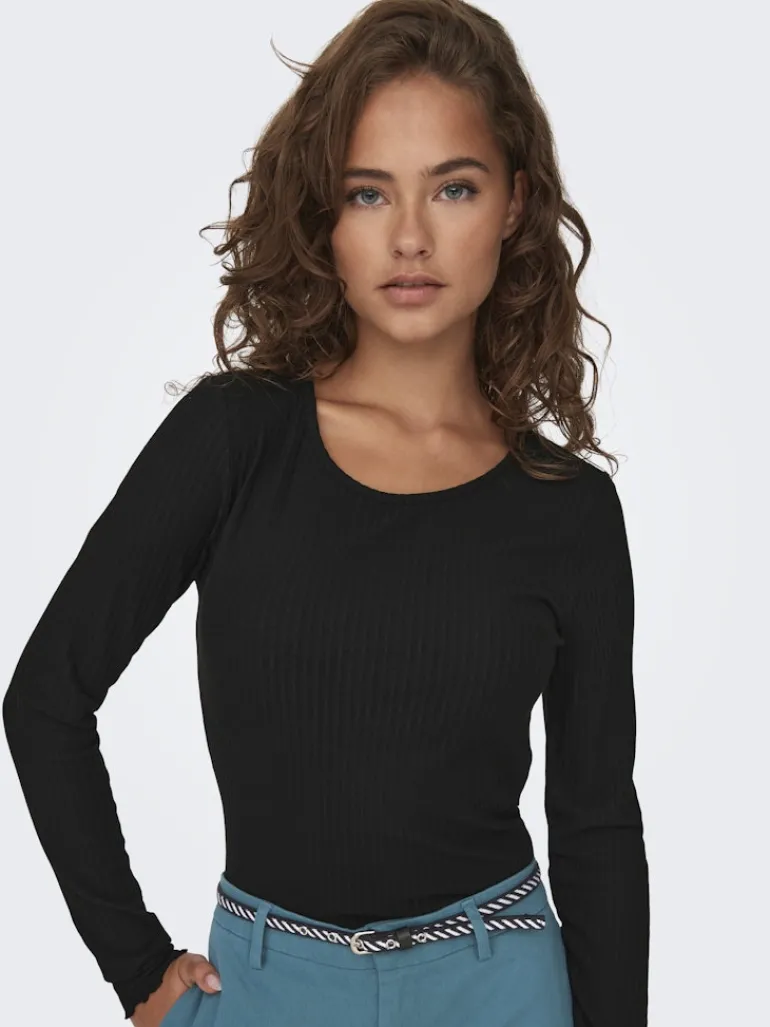 ONLEMMA L/S O-NECK SHORT TOP NOOS JRS black