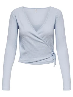 ONLEMMA L/S TIE WRAP TOP JRS halogen blue
