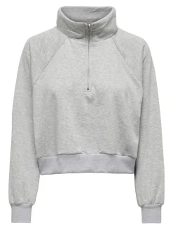 ONLEVERY UNBRUSHED HALF ZIP SWEAT PNT light grey melange