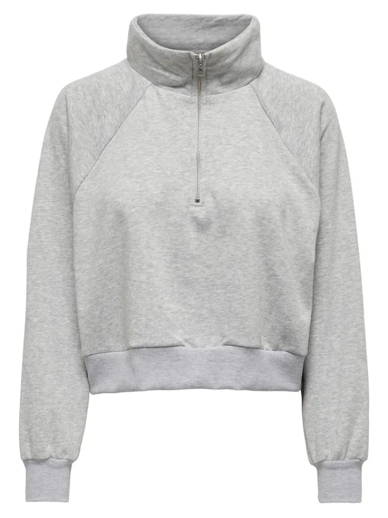 ONLEVERY UNBRUSHED HALF ZIP SWEAT PNT light grey melange