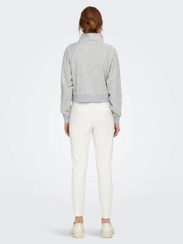 ONLEVERY UNBRUSHED HALF ZIP SWEAT PNT light grey melange