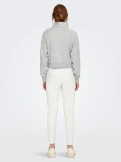 ONLEVERY UNBRUSHED HALF ZIP SWEAT PNT light grey melange