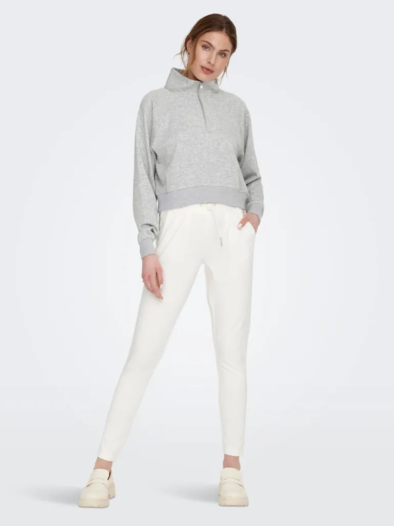 ONLEVERY UNBRUSHED HALF ZIP SWEAT PNT light grey melange