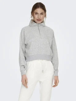 ONLEVERY UNBRUSHED HALF ZIP SWEAT PNT light grey melange