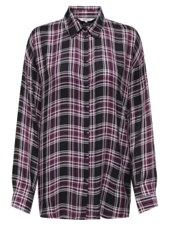 ONLEVIA CHECK L/S LOOSE SHIRT WVN tawny port