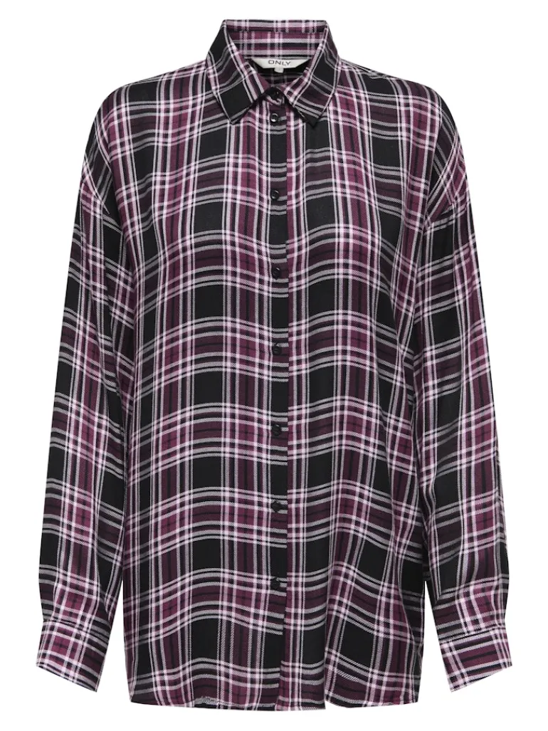 ONLEVIA CHECK L/S LOOSE SHIRT WVN tawny port