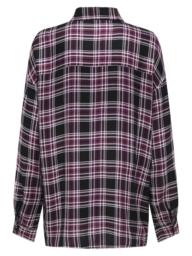 ONLEVIA CHECK L/S LOOSE SHIRT WVN tawny port