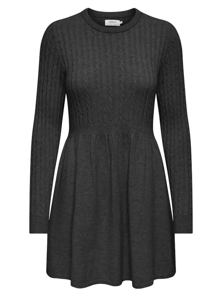 ONLFIA LS CABLE DRESS CS KNT dark grey melange