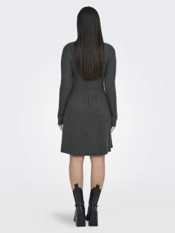 ONLFIA LS CABLE DRESS CS KNT dark grey melange