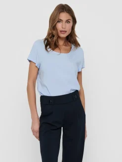ONLFIRST ONE LIFE SS SOLID TOP WVN cashmere blue